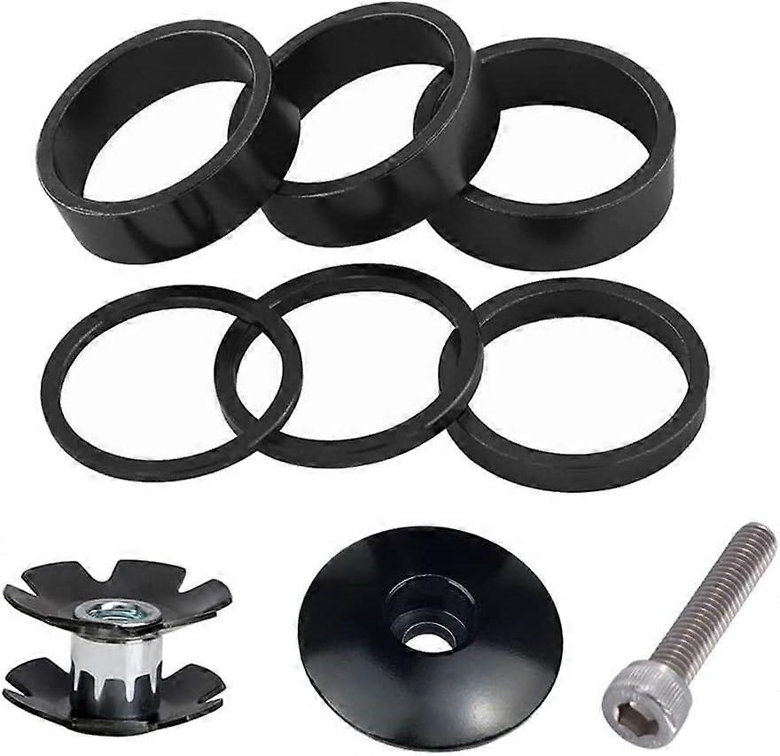 Aluminum bicycle headset spacer set (9-piece) - various sizes