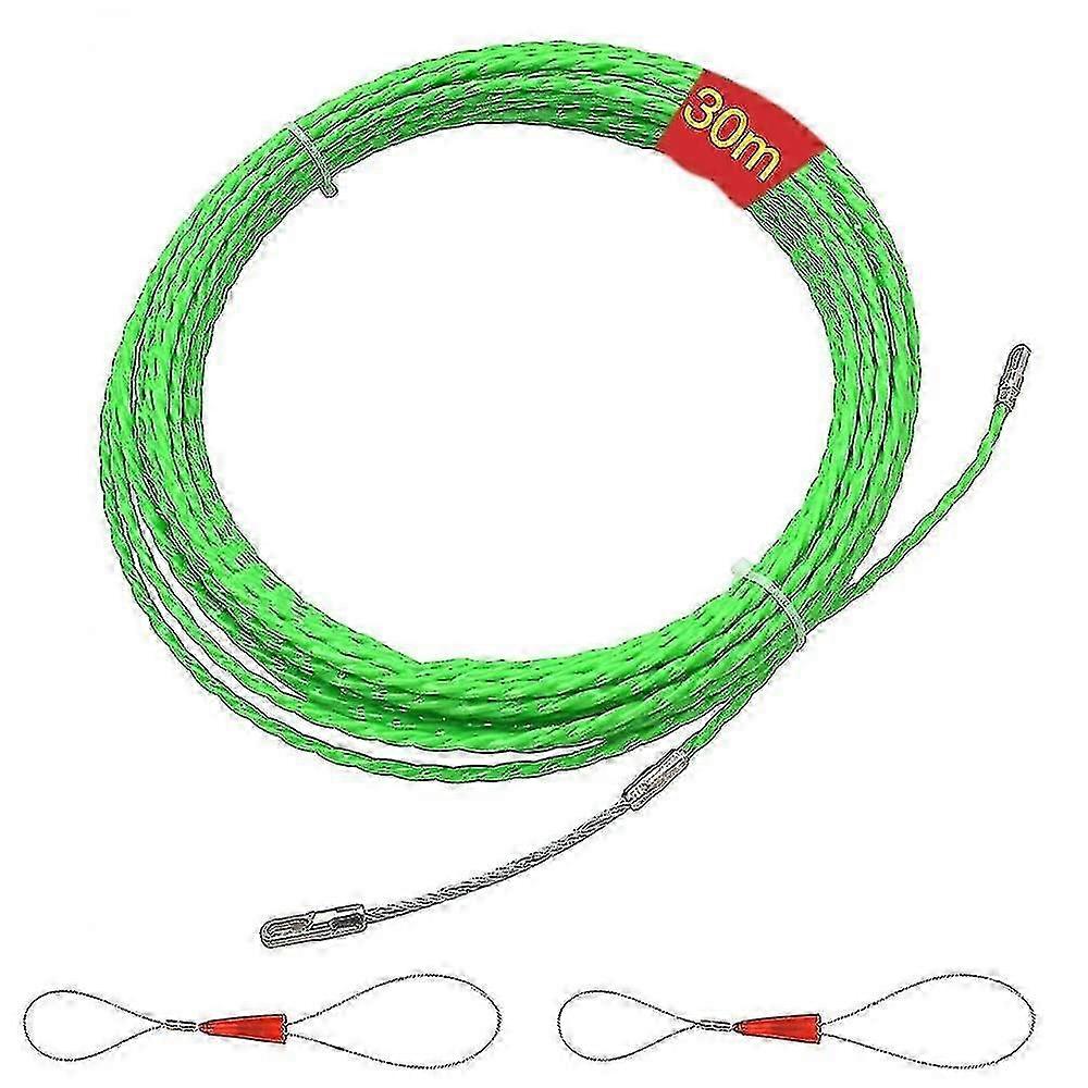 Cable Pull-in Aid 20 M, Cable Pull-in Aid, With 2 Guide Springs, Pull-in Spring, Cable Pull-in Aid, Pull-in Spring Pull-in Tape (green)