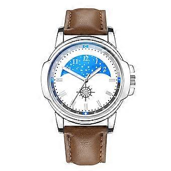 Mode Unisex Männer Frauen Uhr Analoge Anzeige Rundes Zifferblatt Quarz Armbanduhr (Grau)