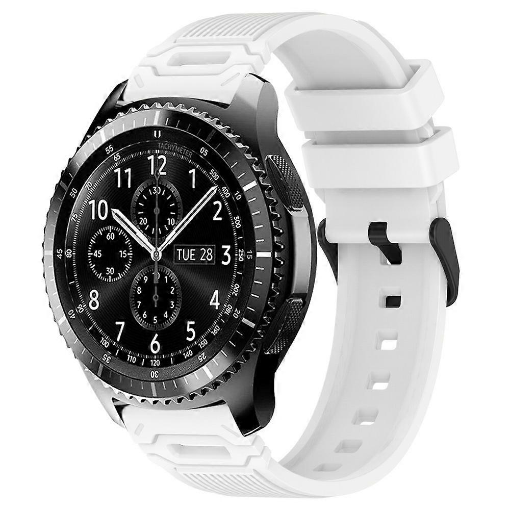 Vertical Pattern Black Buckle Silicone Watch Band