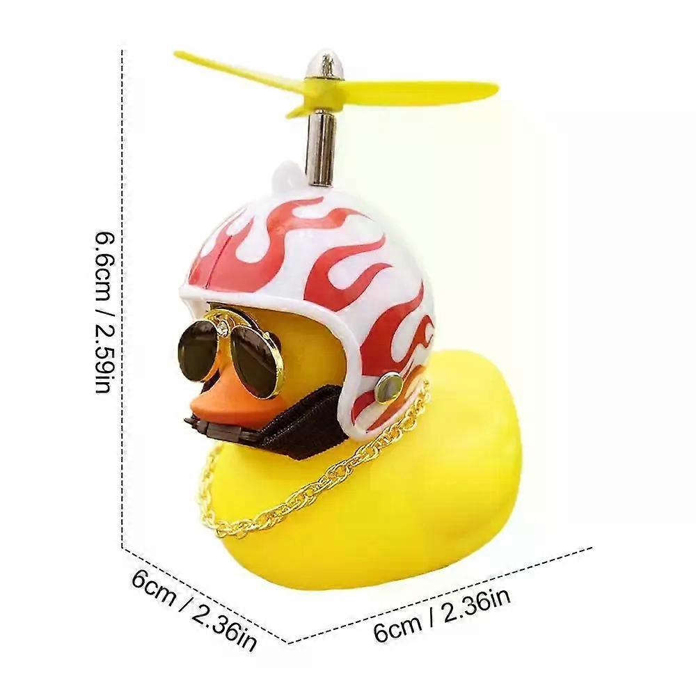 Motorcycle Handlebar Duck Decoration With Propeller Helmet And
