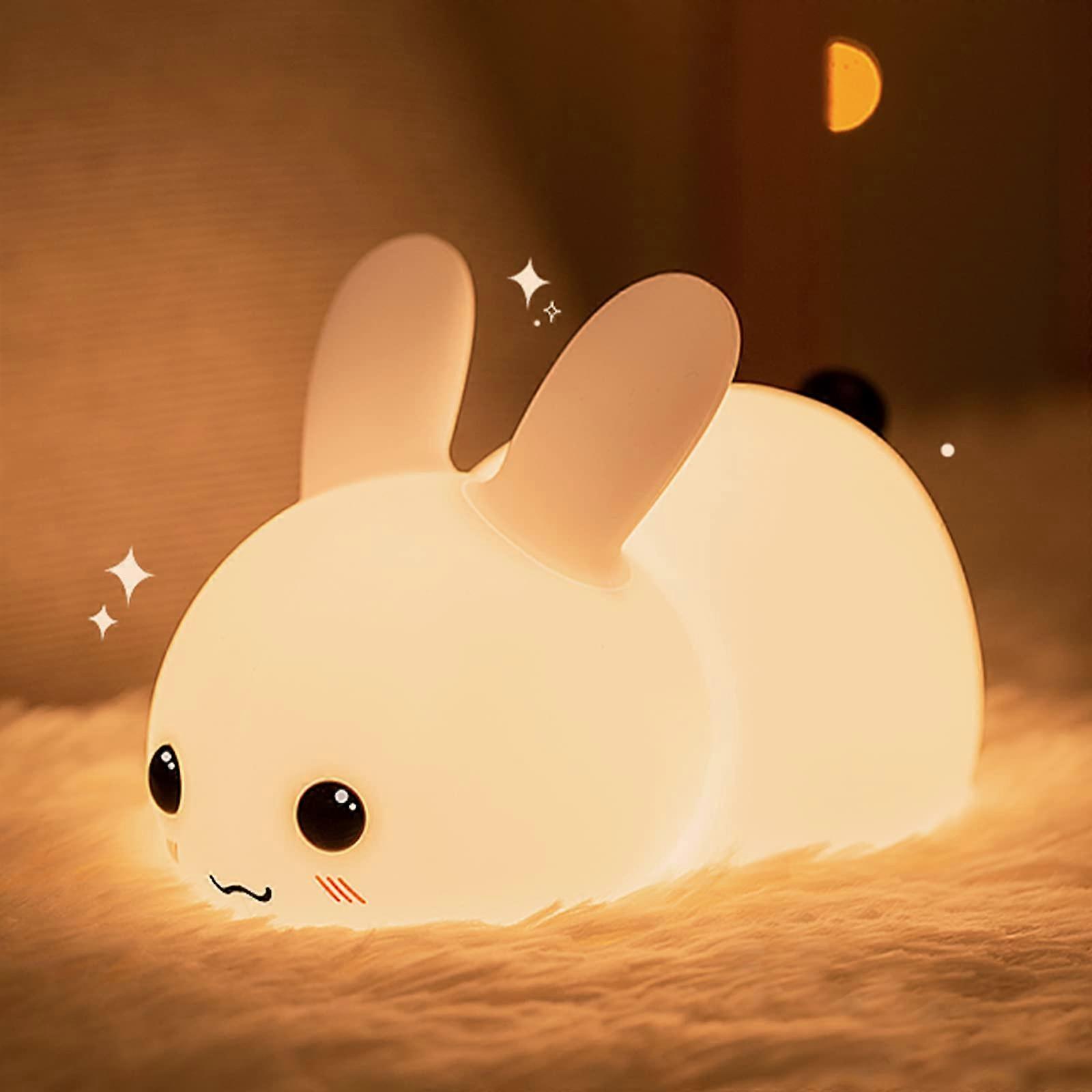 Night Lights Kawaii Bunny Night Light For Nursery And Toddler Room LED USB Powered Soft White