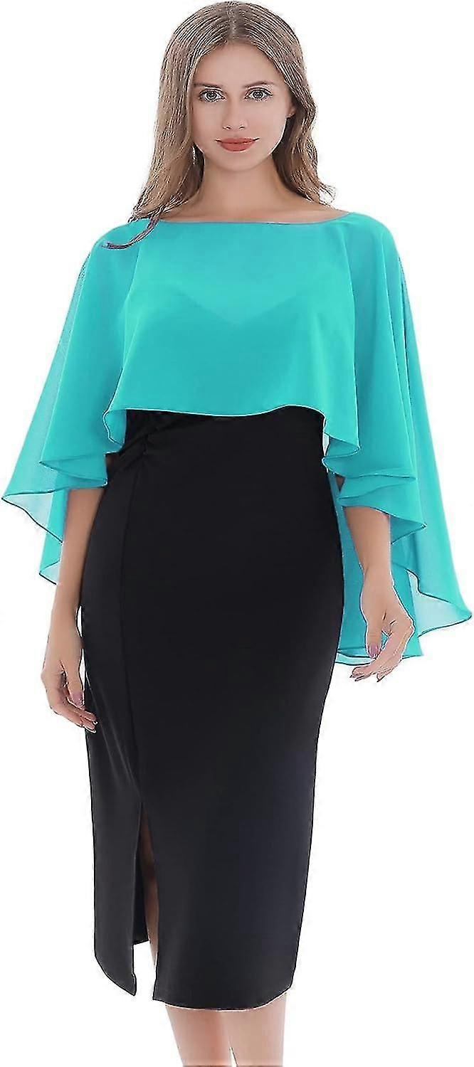 女性のためのシフォンカペレットイブニングドレスや結婚式のためのエレガントなショール