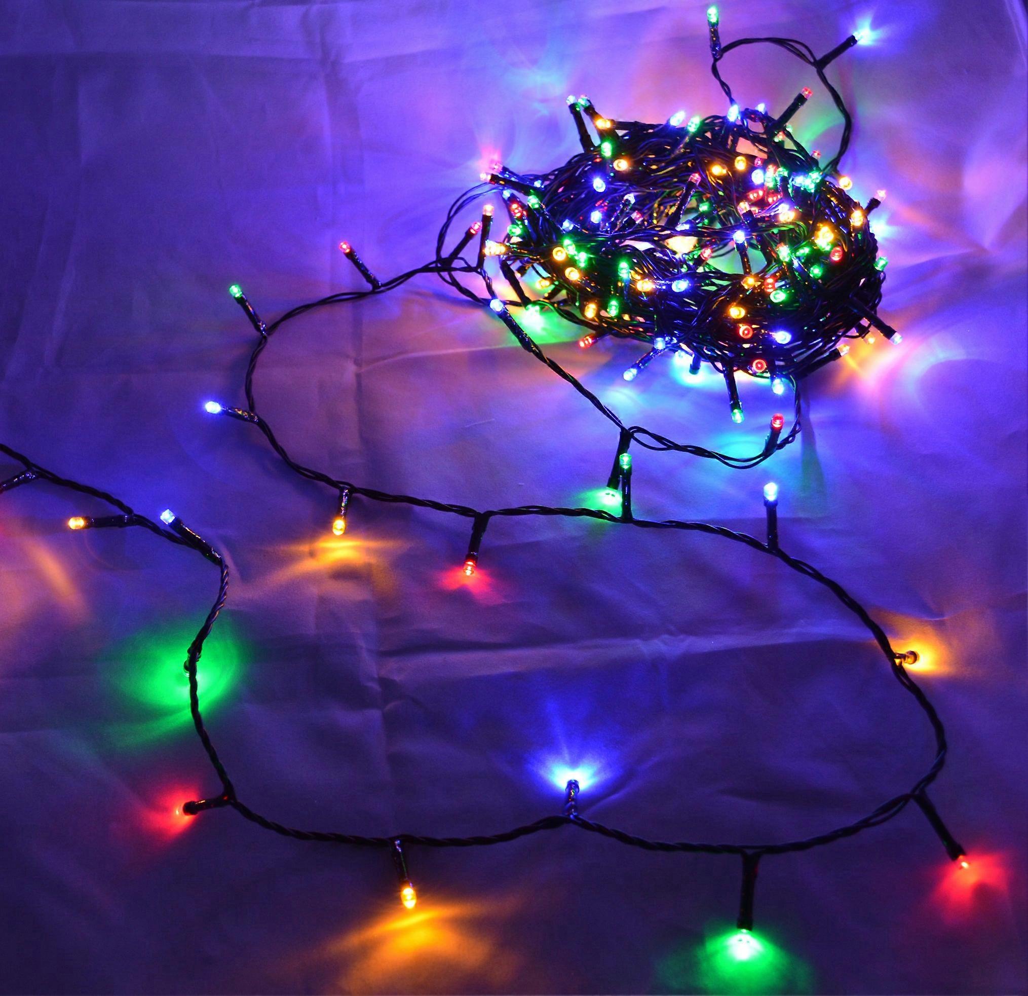 360 Led (21m) Multi Action Outdoor Christmas Tree Lights In Multi Coloured