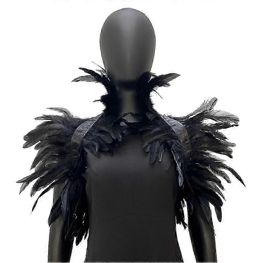 Fjäder Axel Sjal, Fjäder Axel Wrap Cape Choker Krage För Halloween Party Kostym Tillbehör