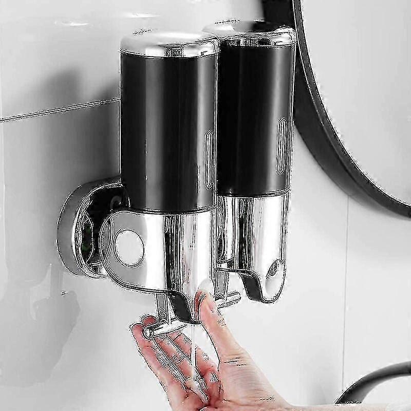 500ml X 2 Wall Mounted Soap Dispenser, Double Head Hand Soap Dispenser Liquid