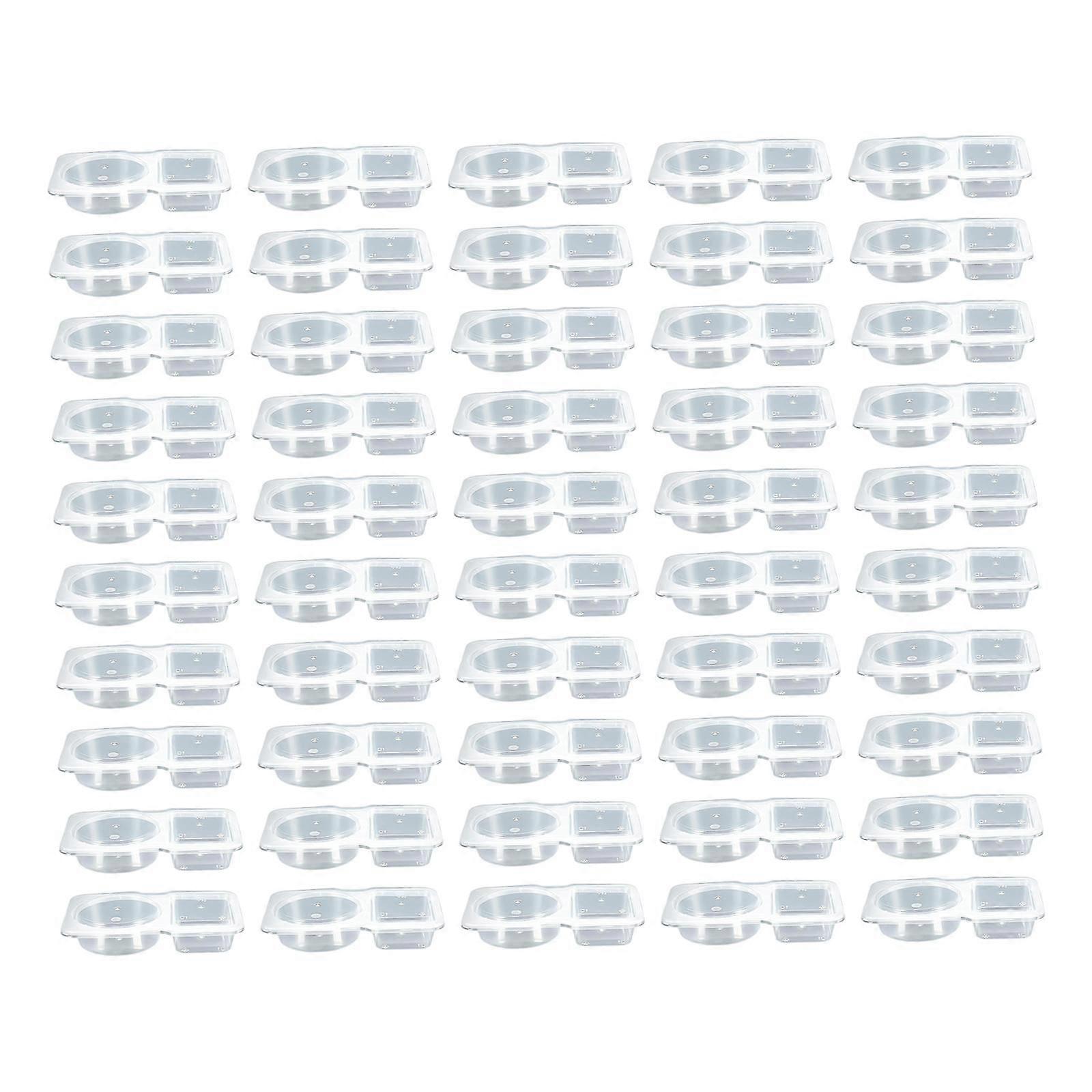 50 Pieces Condiment Containers Stackable Disposable for Home Picnic Take Out