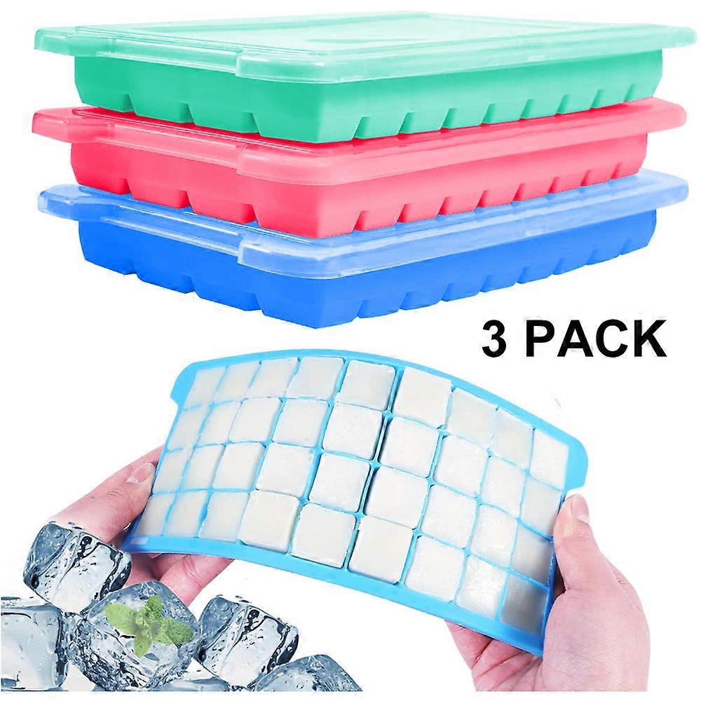Space-Saving Ice Cube Trays, Ice Cube Trays For Freezer, Versatile Use Bpa-Free Silicone Ice Mold Set, Quick Release Stackable Design For Kitchen