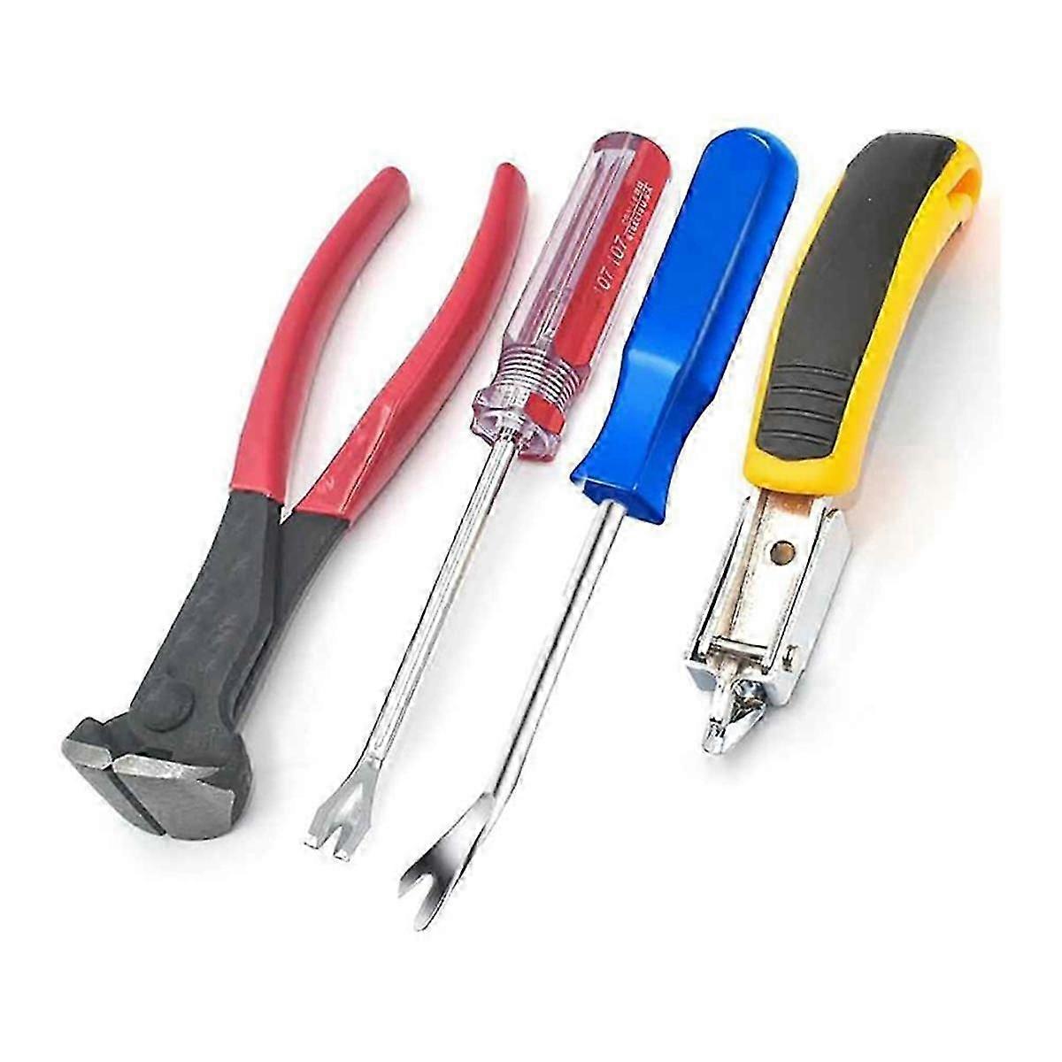 4Pcs ταπετσαρίες και επισκευή Συρραπτικό Remover Puller Nail Remover Tool Set, κατάλληλο για έπιπλα τοίχου δαπέδου Woo