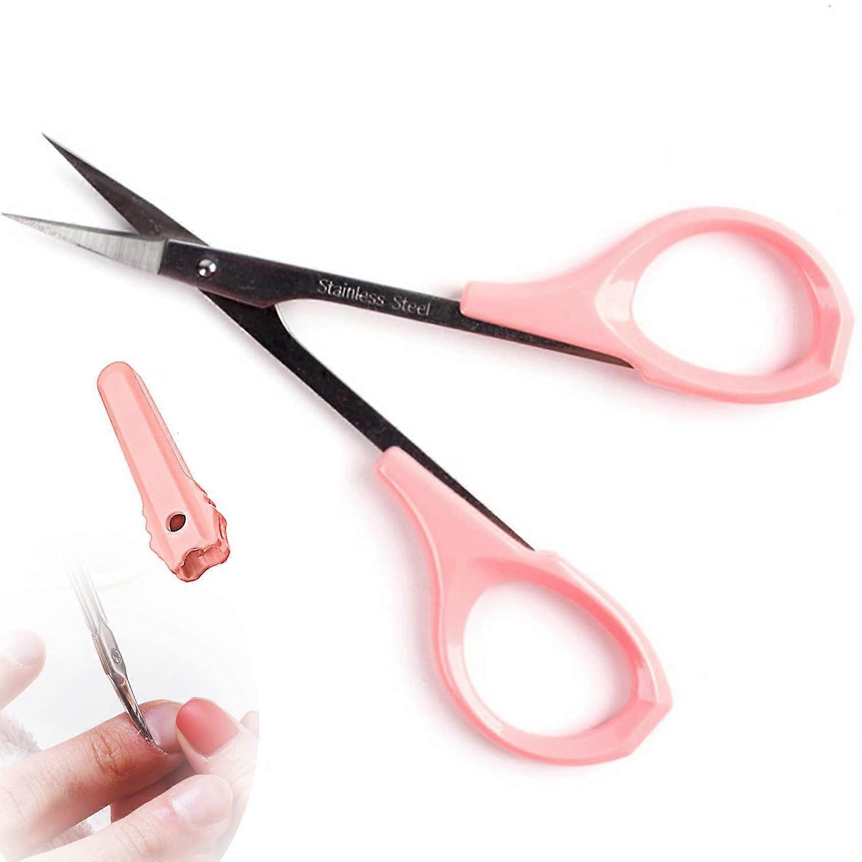 4-Inch Stainless Steel Eyebrow Scissors - Sharp Professional Trimmers for Sensitive Skin, Small Beard Cutting