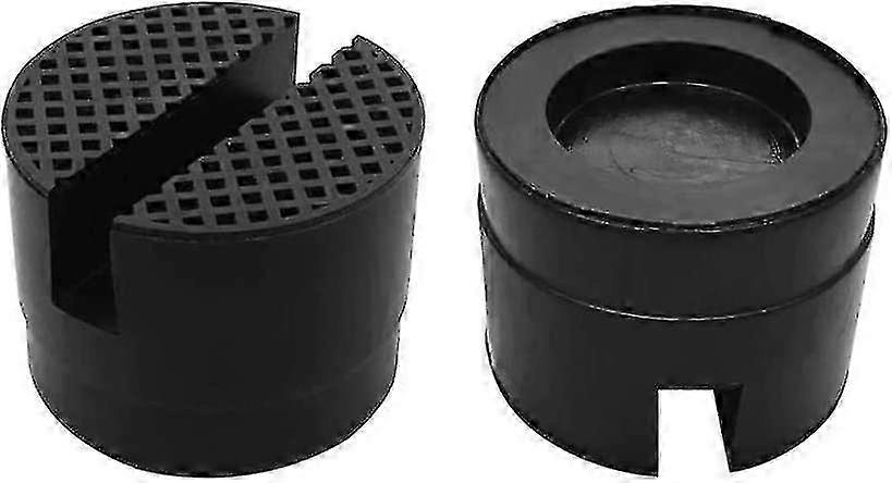 Universal Rubber Jack Pad & Buffer Block, Slotted Design for Car Jack Lifting, 2-Pack