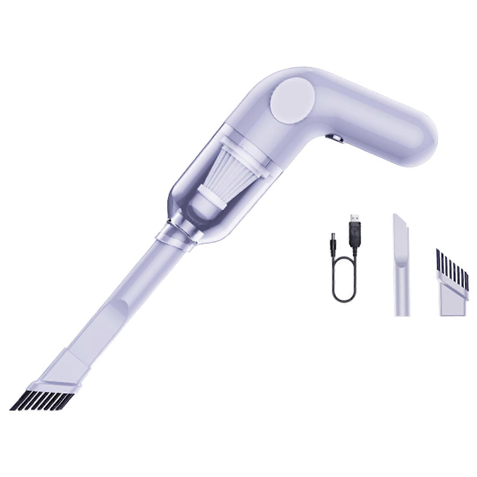 1 Set Handheld Car Vacuum Cleaner with Powerful Suction 120W Motor Lightweight and Easy to Store Dust Removal Tool White