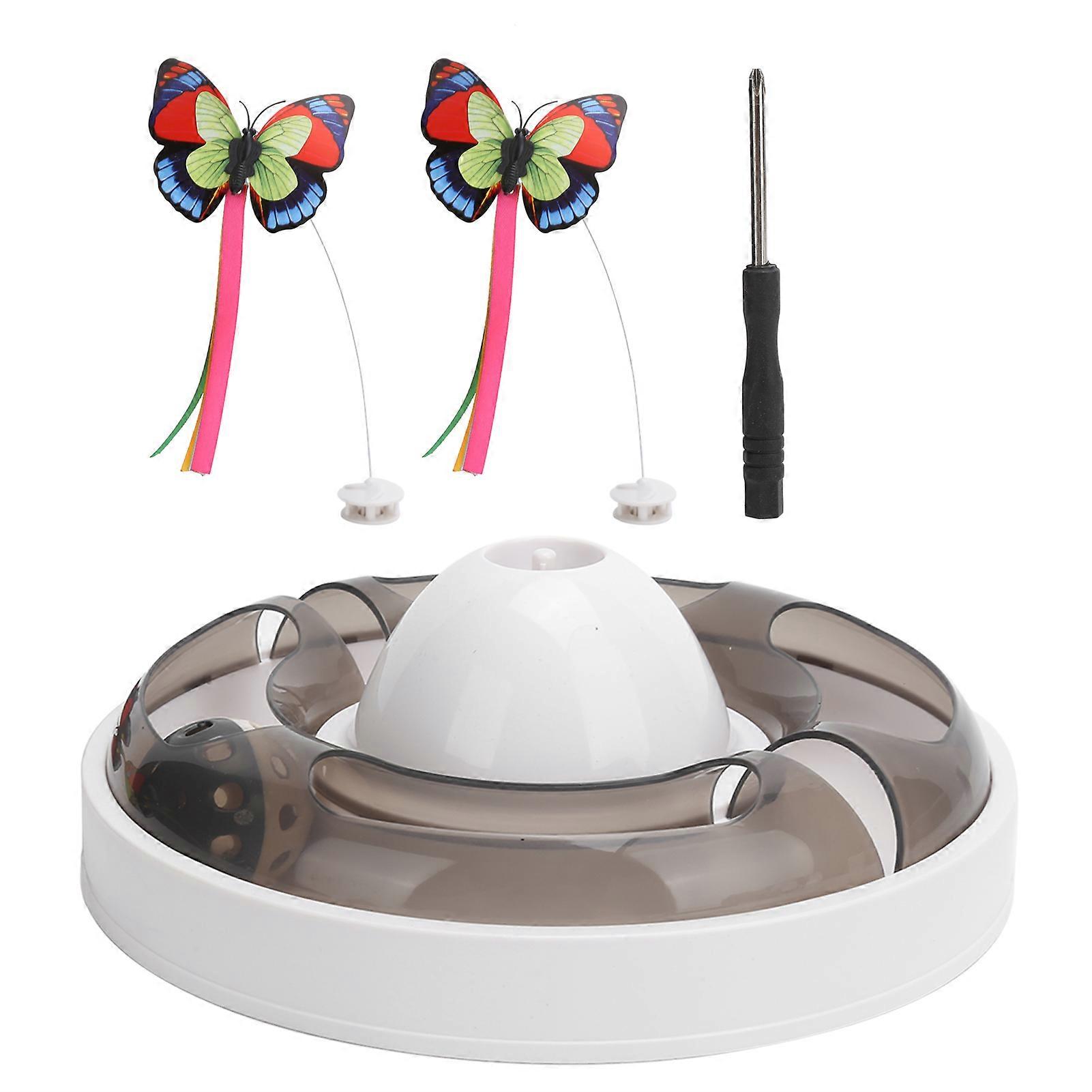 Interactive Electric Cat Toy with 2 Rotating Butterflies for Indoor Cats, Safe Materials, and Engaging Play Activity