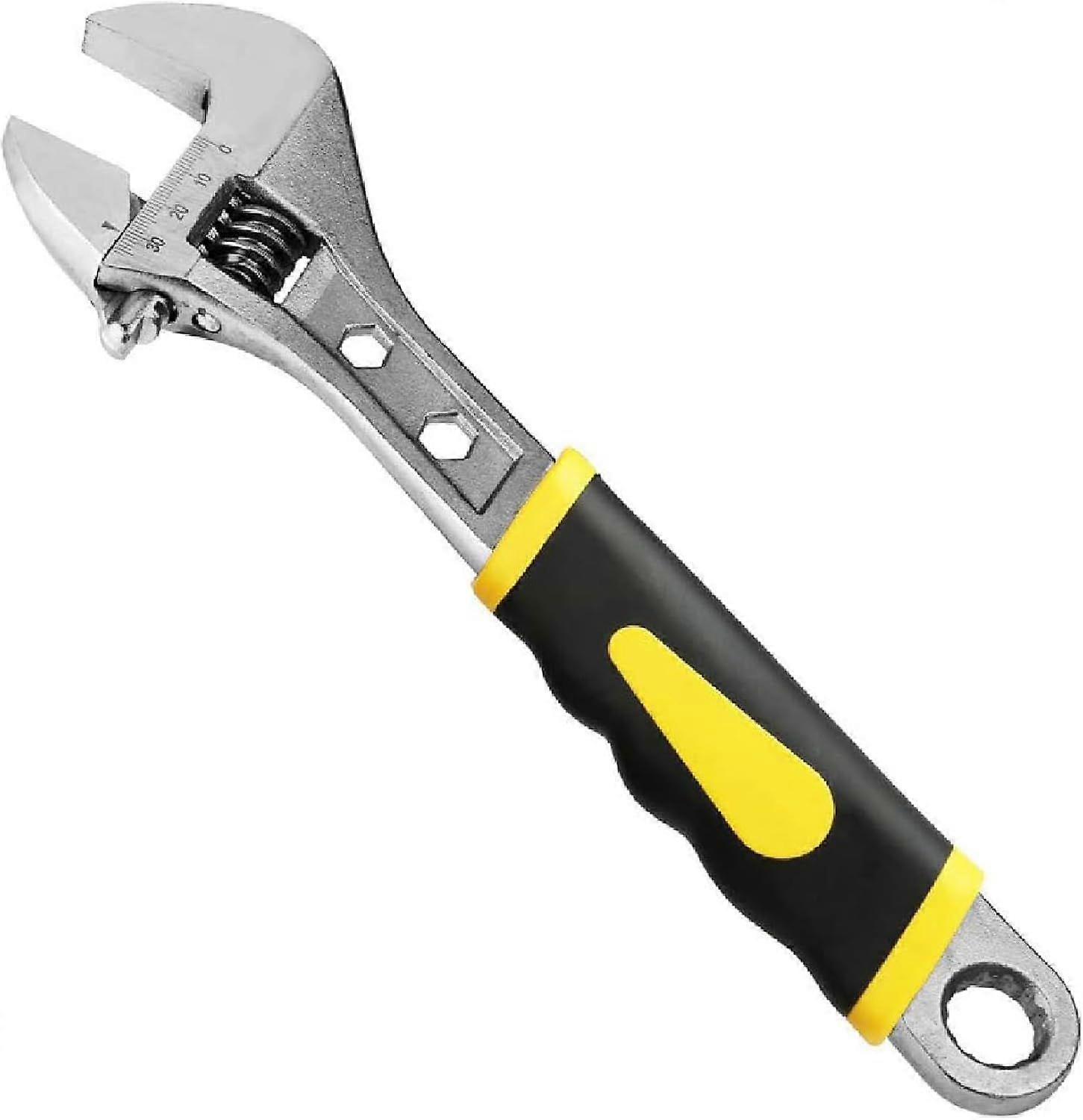 Adjustable wrench with non-slip handle. Dimensions: 250 mm.