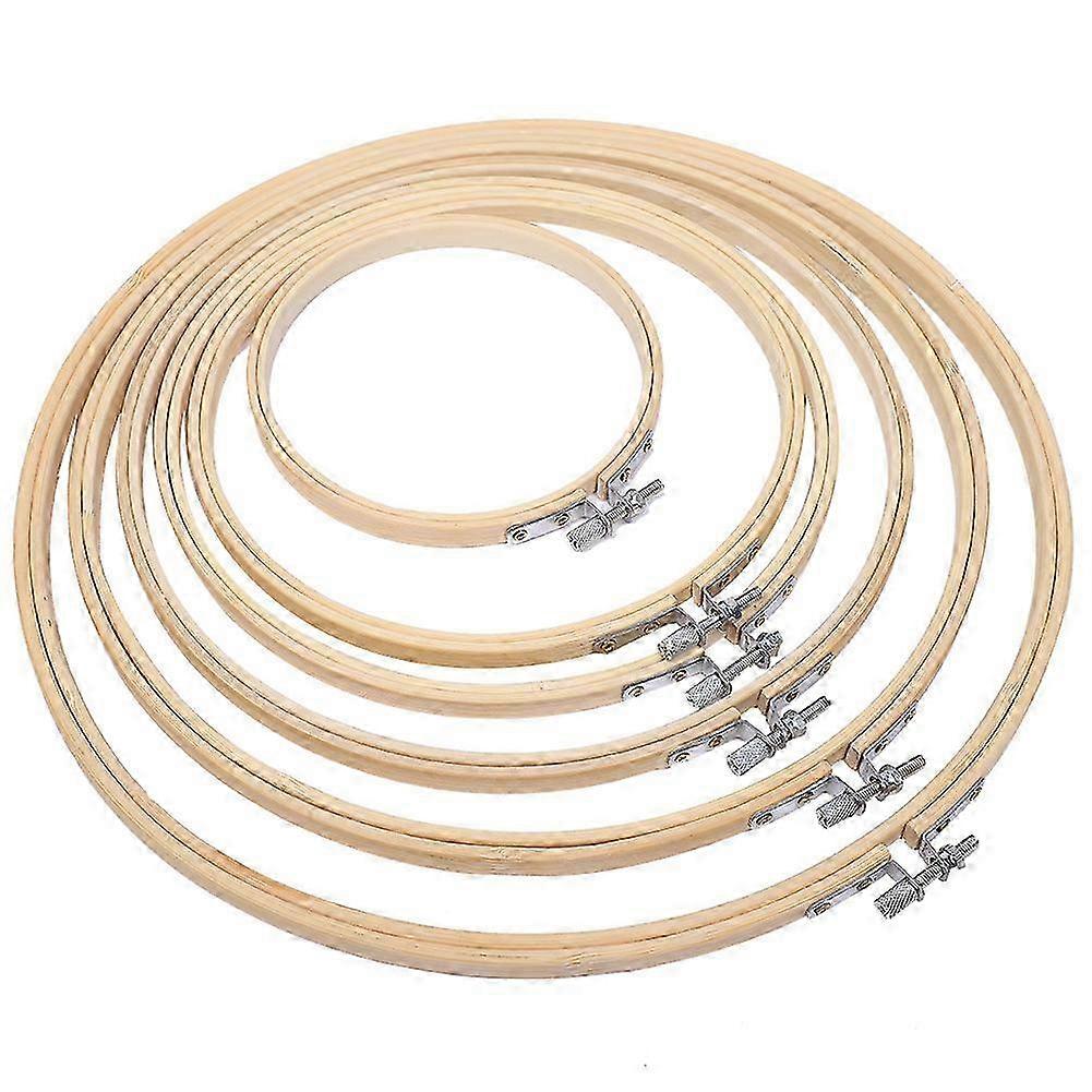 6 قطع التطريز الأطواق دائرة CrossStitch هوب الدائري إطار خشبي كريمأدوات DIY الملونة