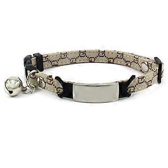 Adorable collar de gato con pajarita, tamaño gatito, cuero hecho a mano ajustable con campana para miembros peludos de la familia