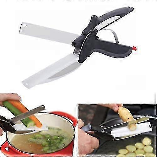 Knife-scissors with cutting board - Multi-function - Black