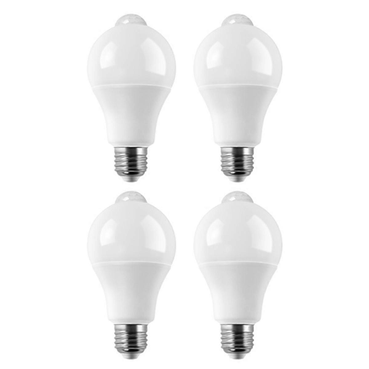 4PC E27 LED Motion Sensor Bulb LED Lamp PIR Sensor Light Bulb Auto On/OFF Night Light for Porch Stairs Garage Lights 15W