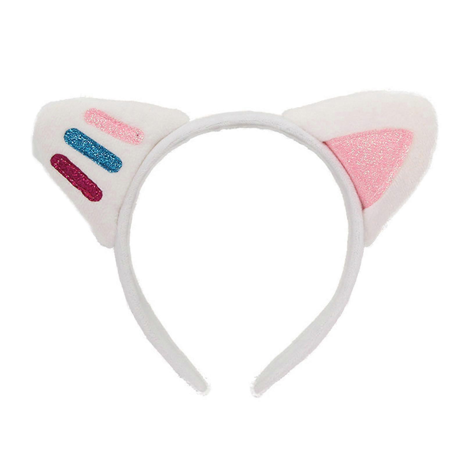 Soft Plush Cats Ears Headwear Elastic Headpiece Cartoon Pattern Hairband for Photoshoots and Festives Outfits