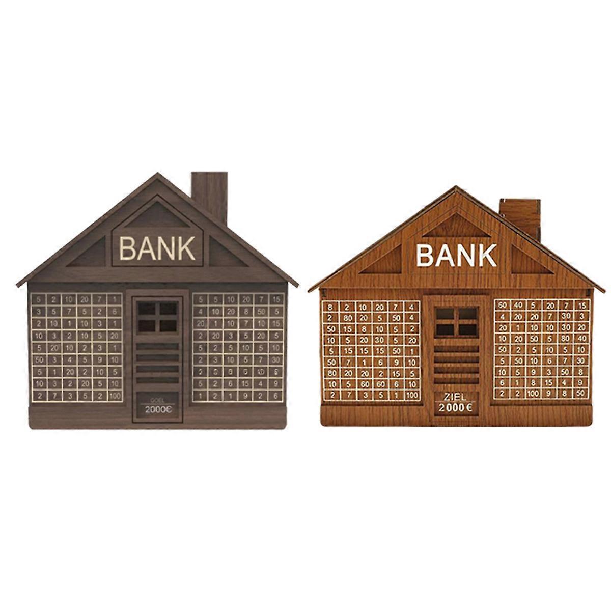 大人のための2000ユーロ木製貯金箱子供貯金箱マネーバンク木製工芸品再利用可能な貯金箱B