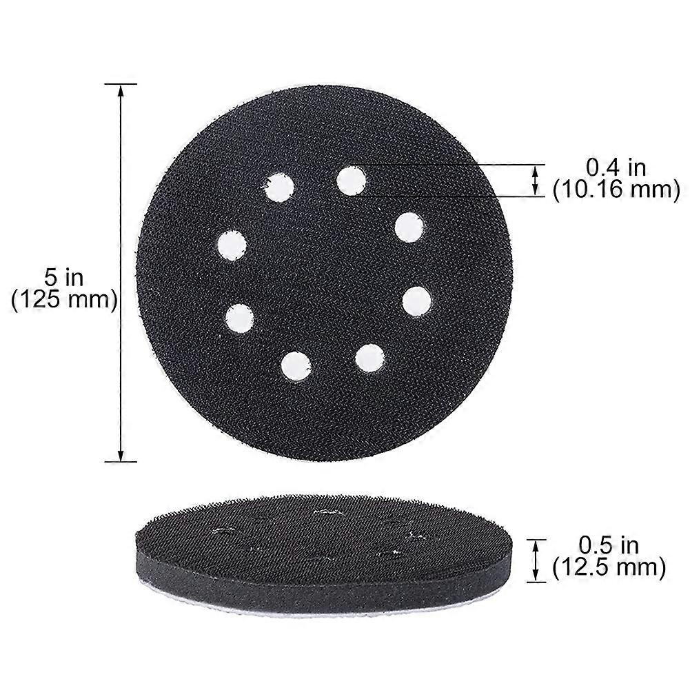 6PCS 5 Inch(125mm) 8-Hole Sponge Interface Pad for Polishing
