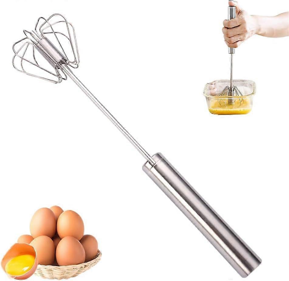 Whizzy Whisk Stainless Steel Semi-Automatic Hand-Pushed Mixer with Ergonomic Design for Baking and Cooking