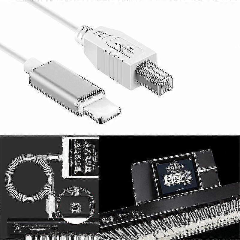 Lightning To Type-b Midi Keyboard Converter Usb 2.0 Cable For Iphone 7 8 X Ipad