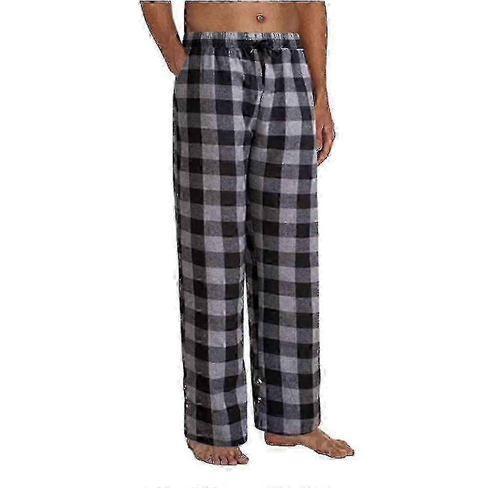 Calças de dormir xadrez para homens - Calças de pijama de flanela de Natal com ajuste de perna larga