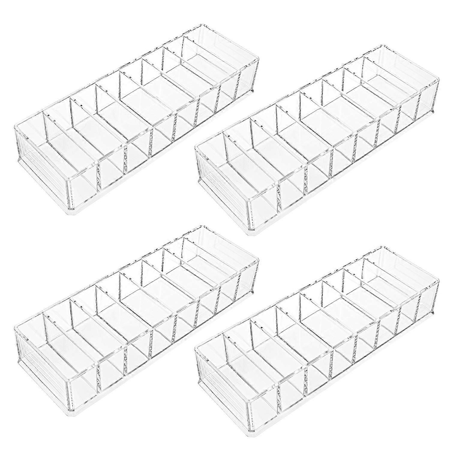 Acrylic Compact Organizer for Cosmetics, 4 Pack Makeup Holder for Blush, Highlighters, Eyeshadow, Durable & Stylish Design