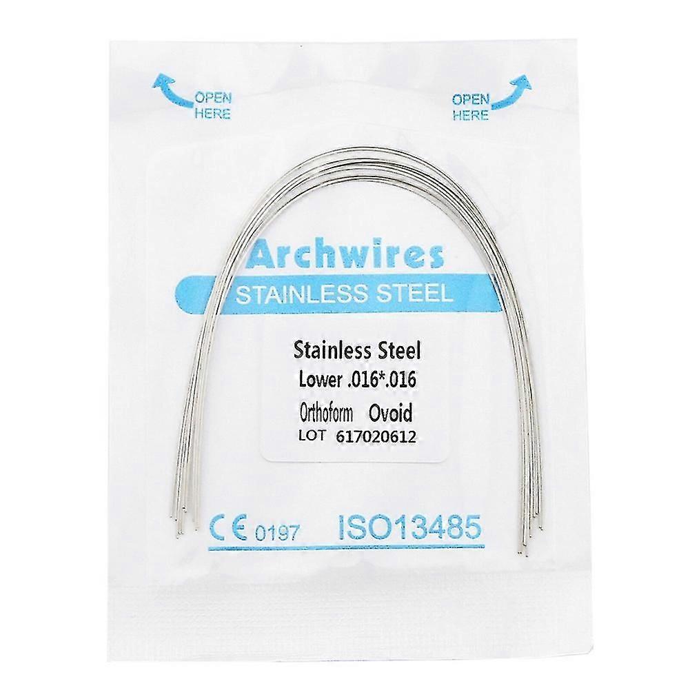 10st tandortodontisk rostfritt stål bågtråd rektangulär ortoform äggformad