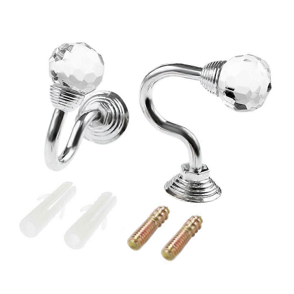 2 x Crystal And Tie Back Hooks - Ideal For Designer Fabric Curtains pp126