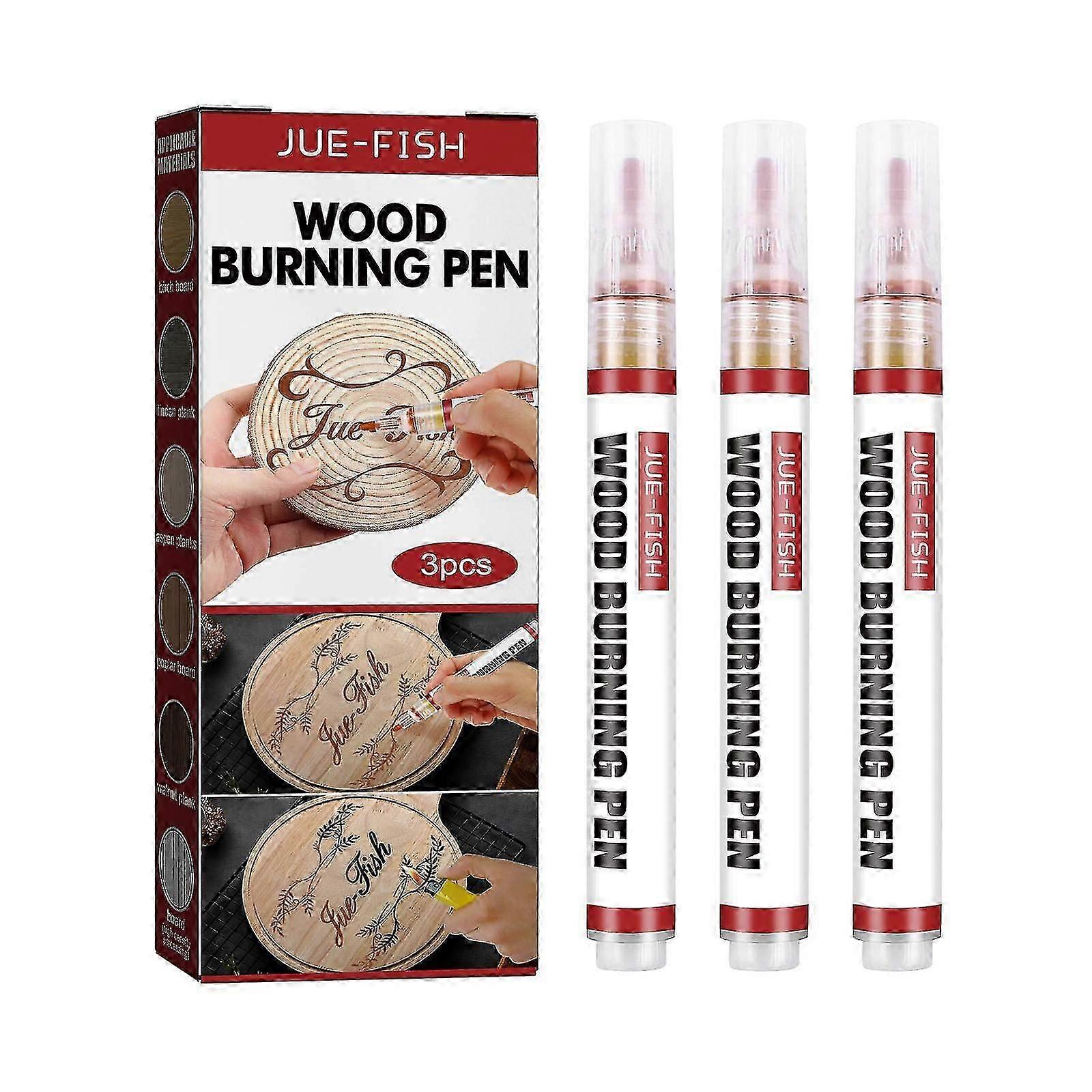 Ensemble de stylos à bois de stylo 3PC pour la peinture sur bois de bricolage, adapté aux artistes et aux débutants dans la décoration de vacances de projets en bois de bricolage
