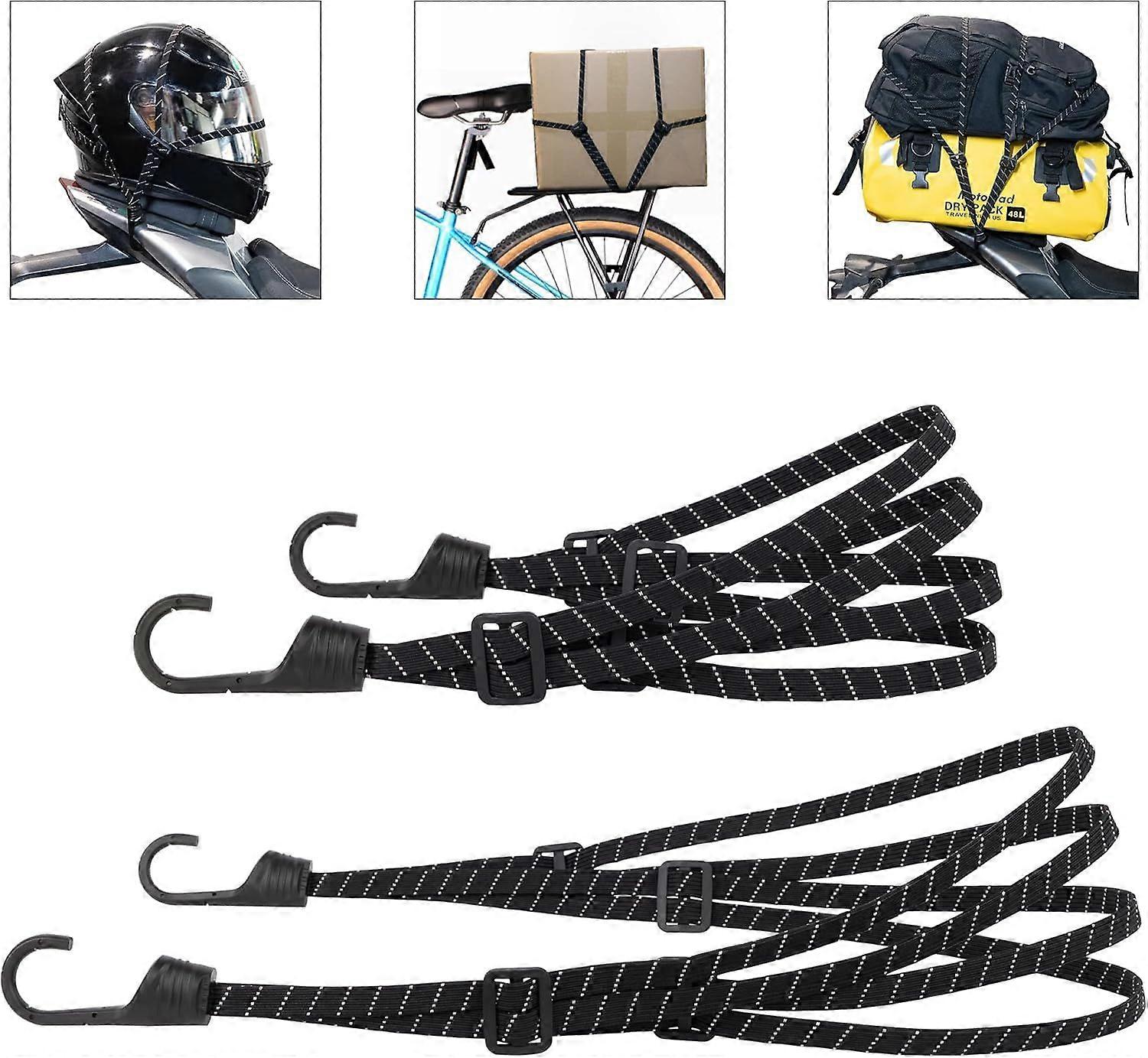 Pieces Elastic Bungee Cords with Hooks, Bicycle Bungee Cord, Motorcycle Bungee Cord, Luggage Strap, Helmet Strap, Black Elastic Bungee Cord, Motorcyc