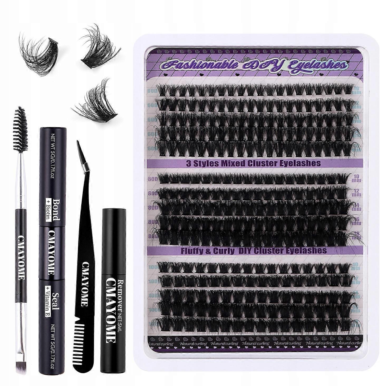 270 Pcs Individual Eyelash Extension Kit D Curl Cluster Lashes In