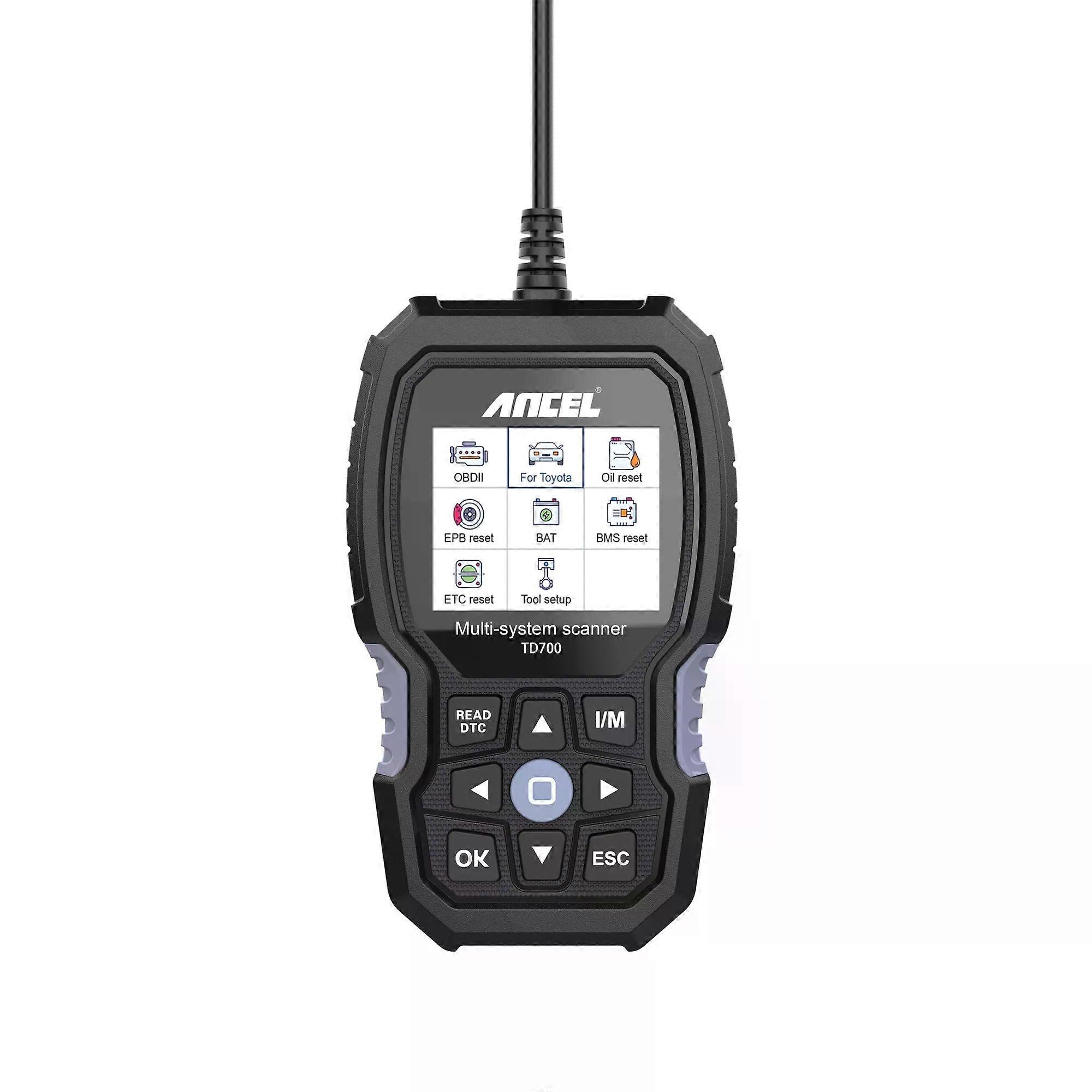 ANCEL TD700 OBD2-Scanner für Toyota, vollständiges System, Getriebe, TPMS, Neulernen, ABS, Motor, Autodiagnose-Scan-Tool für/Lexus/Scion
