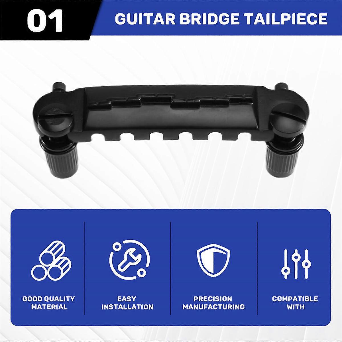 Guitar Bridge Tailpiece with Studs Guitar Compensated Combination Bridge for LP Instrument Parts