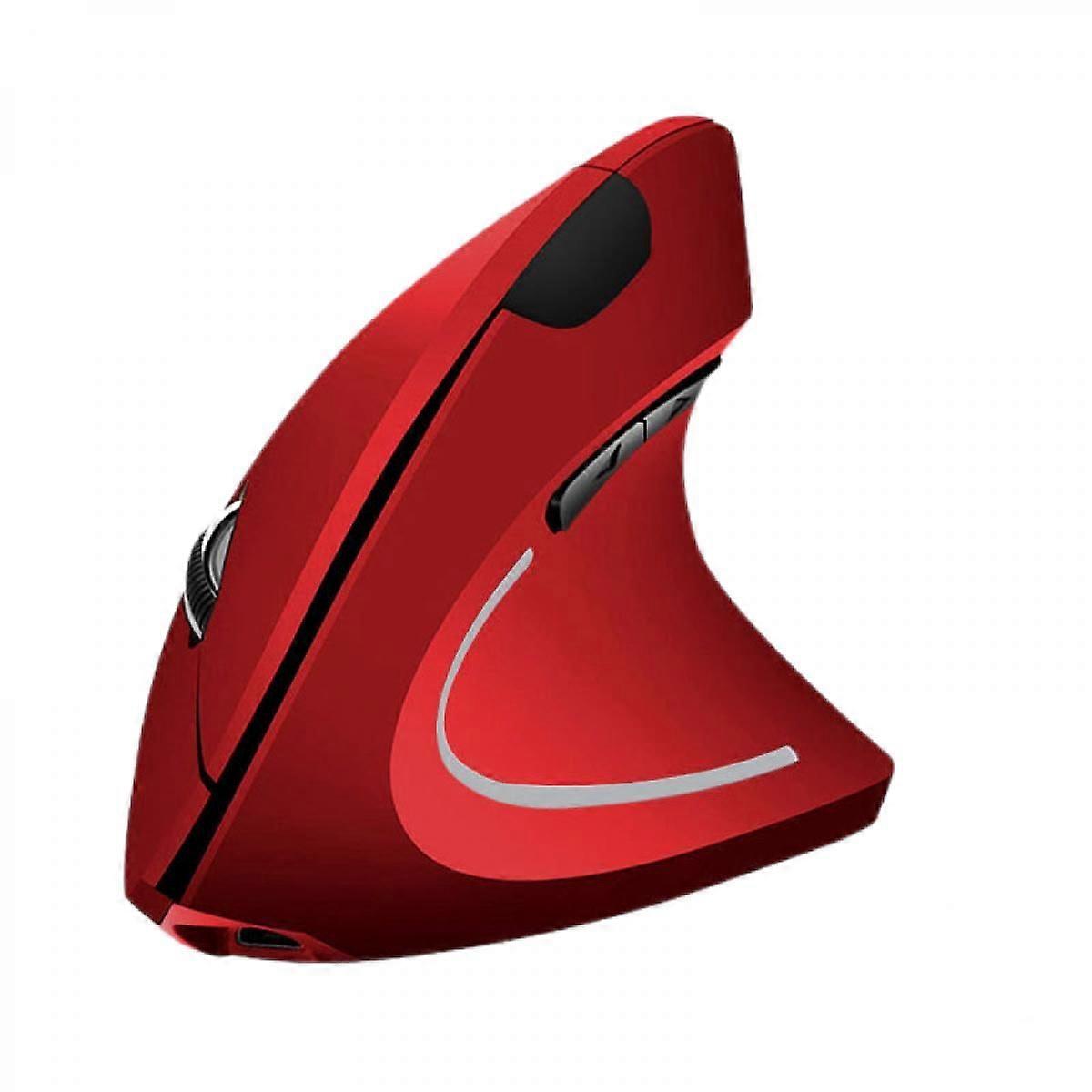 Wireless Vertical Mouse, 800/1000/1200/1600 Adjustable DPI High Sensitivity Ergonomic USB Mouse for Computers and Laptops Red