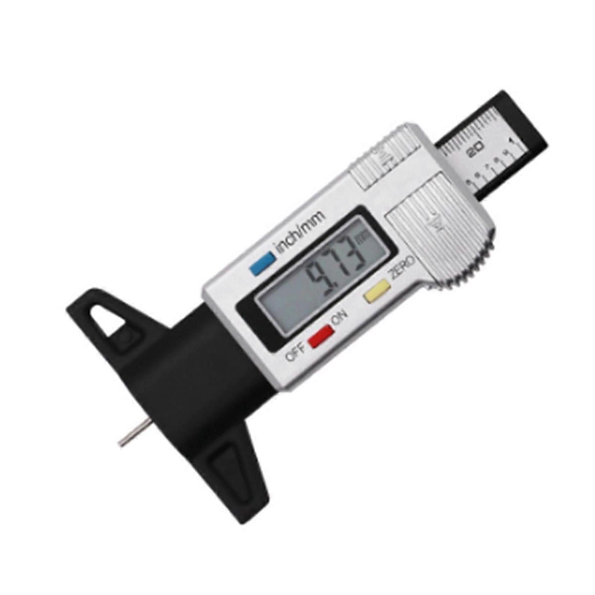 Digital Tyre Depth Gauge 0-25mm/1Inch Portable Tire Tread Depth Gauge Tyre Tread Checker for Cars, C
