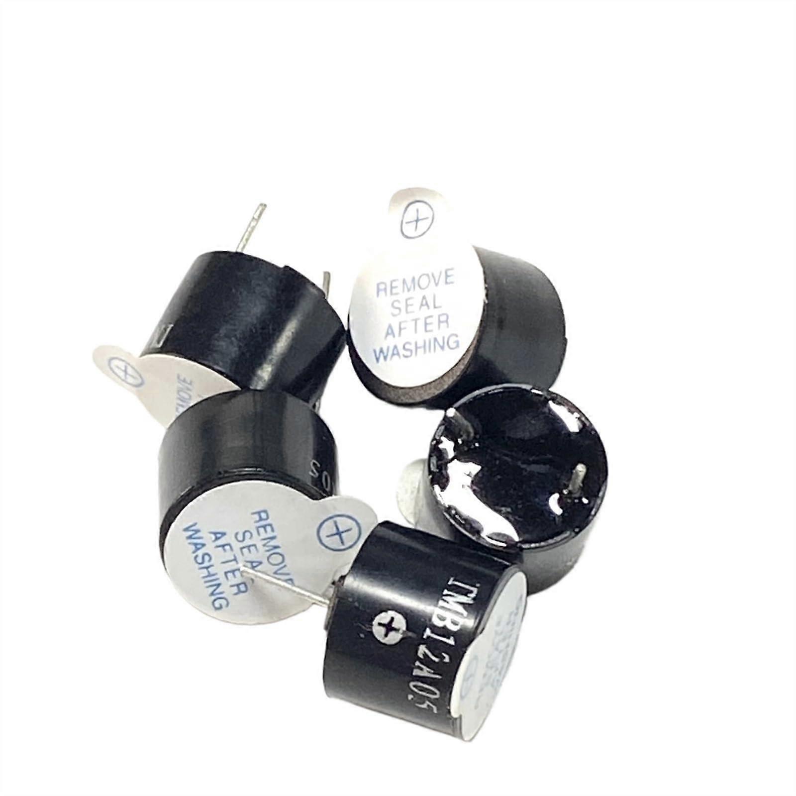 5V Active Passive Buzzer 10pcs Set, 12mm Mini Piezo Beeper for Continuous Tone Alarm and Ringer, Magnetic Design