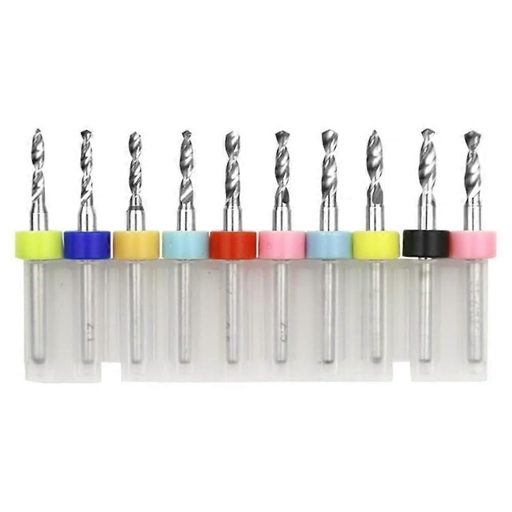 0.1-3.0mm Micro Drill Bits, 1/8 Inch Shank Carbide Drill Bit For Printed Circuit Board Drilling, 10 Pcs (2.1-3.0mm)