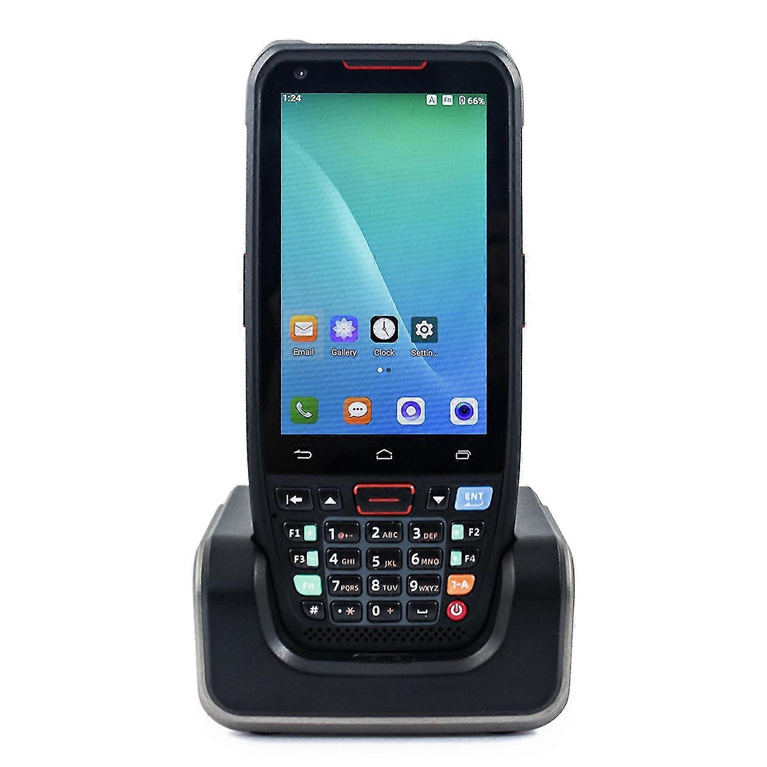 (Us Plug) Handheld Pos Android 10.0 Pda Terminal 1d/2d/qr Barcode Scanner With Charge Base Support 2/3/4g Wifi