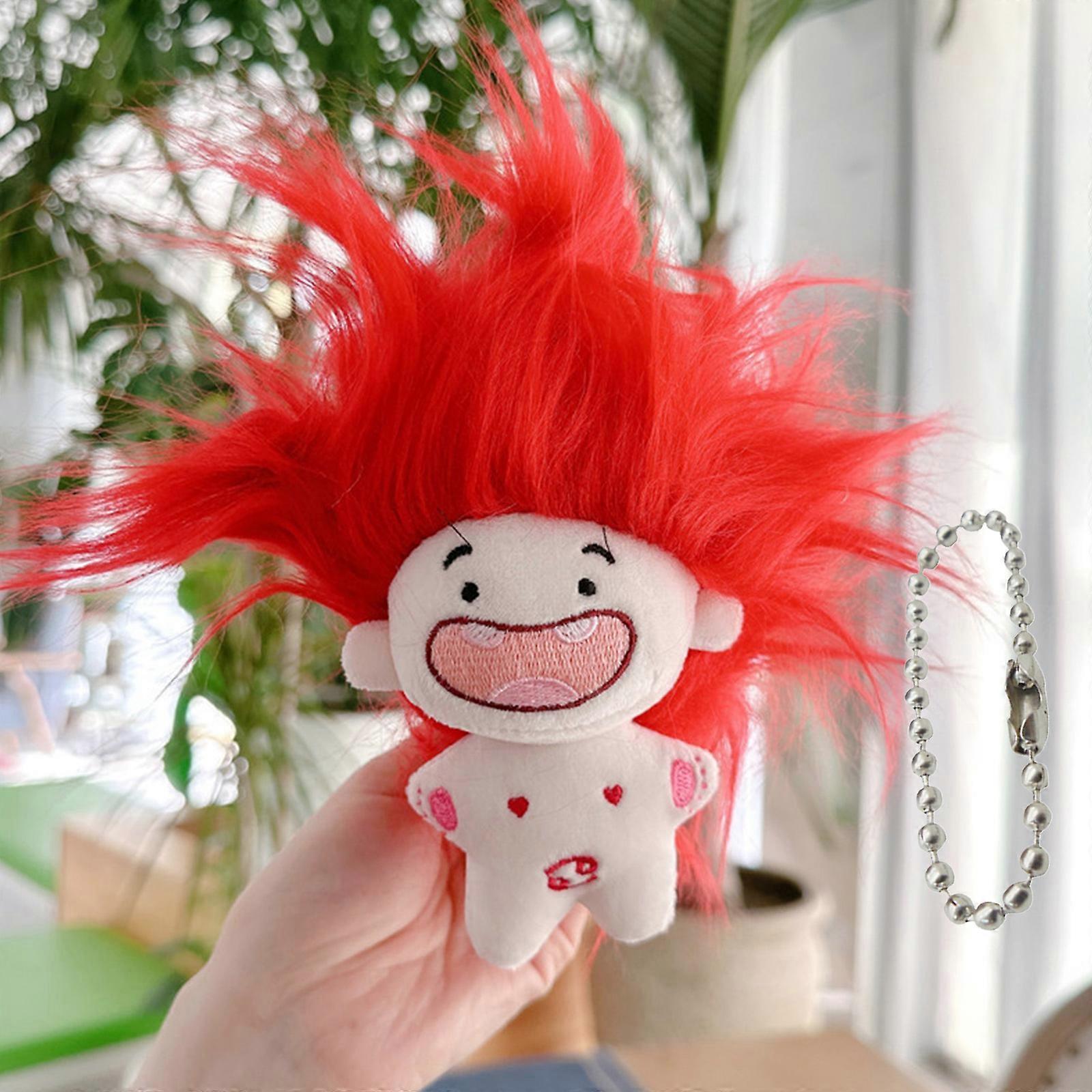 Cartoon Plush Stuffed Dolls Toy Cute Toothless Dolls Backpack Pendant Keychain Birthday Gifts for Boys and Girls  Red