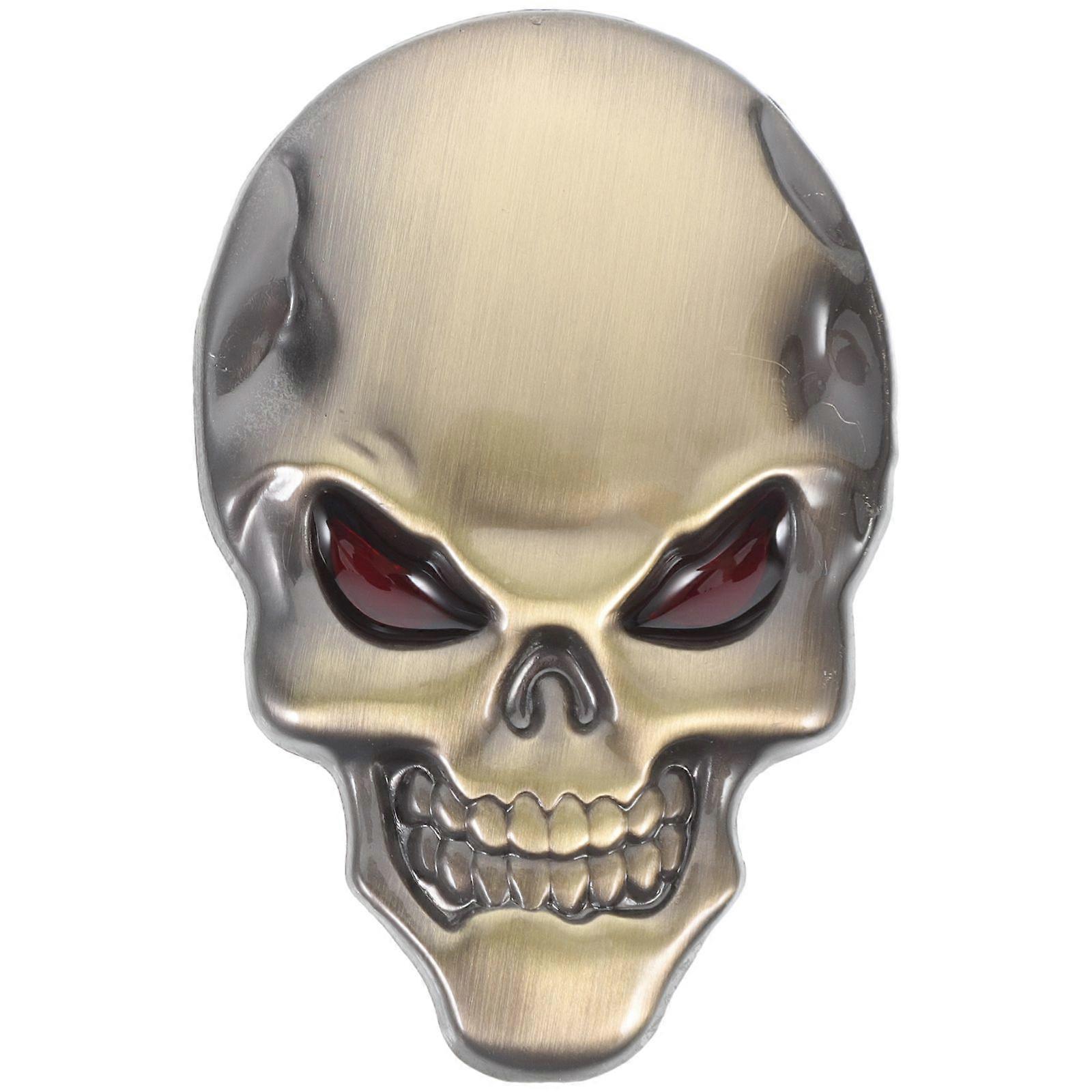 Totenkopf Metall Aufkleber Fledermaus Auto Logo Abzeichen Emblem Aufkleber (Zimt)