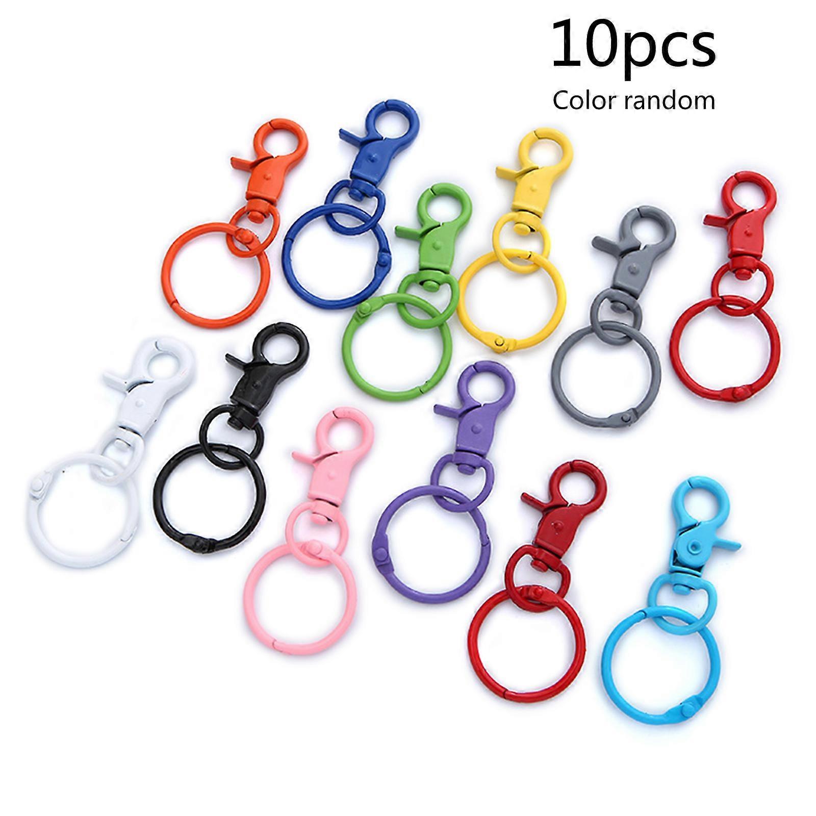 10Pcs Lobster Clasp Hooks Multicolor Keychain Clip with Adjustable Buckle for DIY Keychain Bag pendant Jewelry Making Multicolor