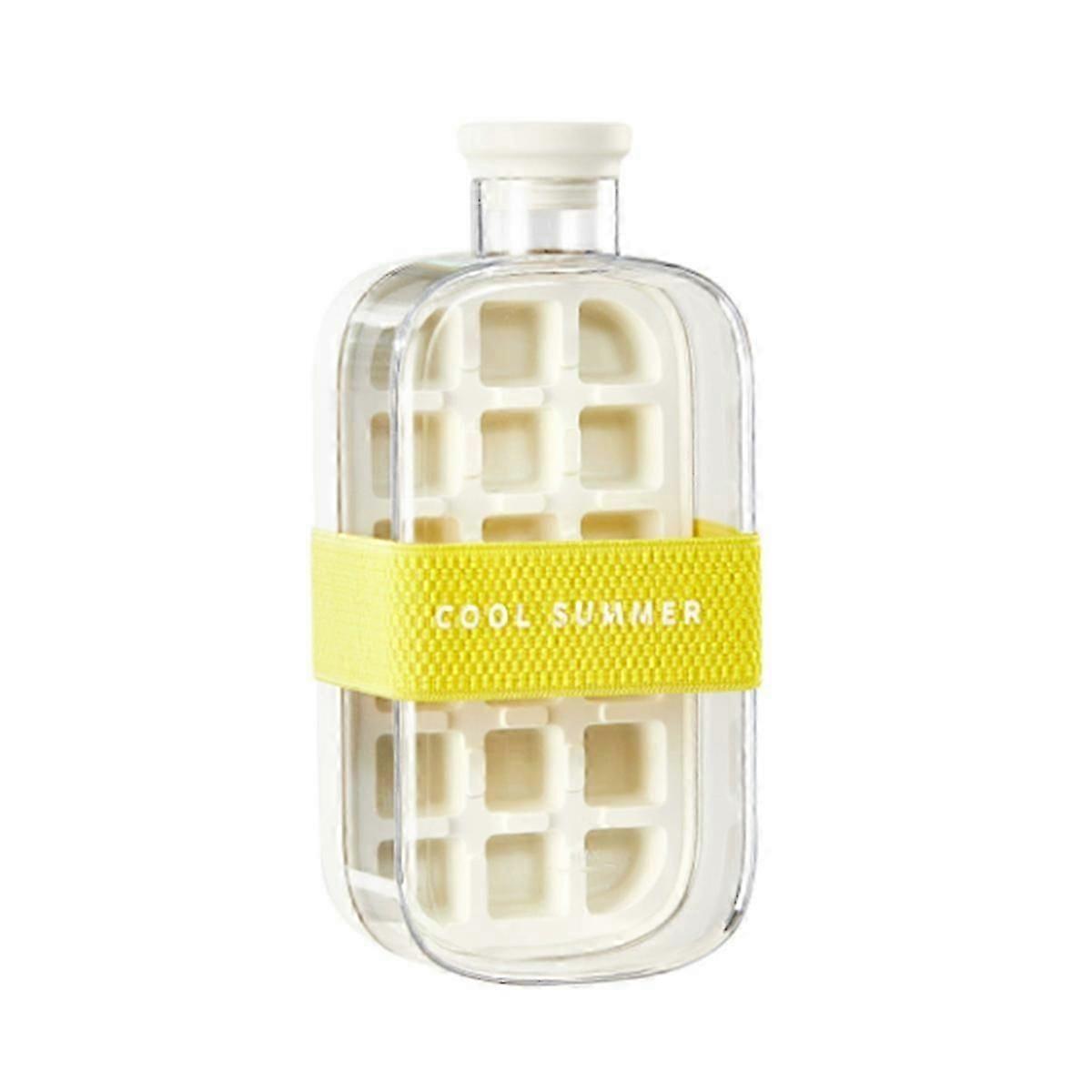 One-Click Ice Mold Bottle Cooler Cup with Straw Ice Cube Tray with Lid for Freezer Creative NO TOUCH