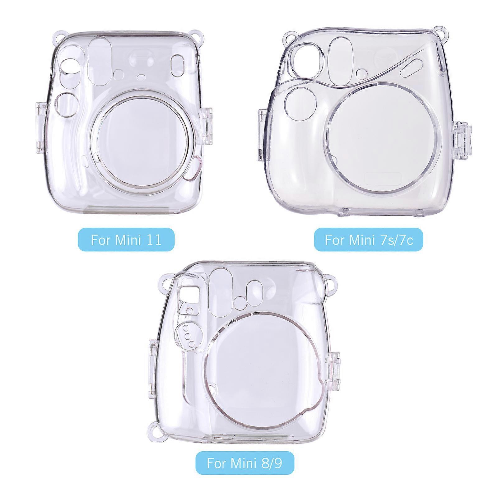 Instant Camera Transparent Protection Case with Rainbow Lanyard Replacement for Fujifilm Instax Mini 7+