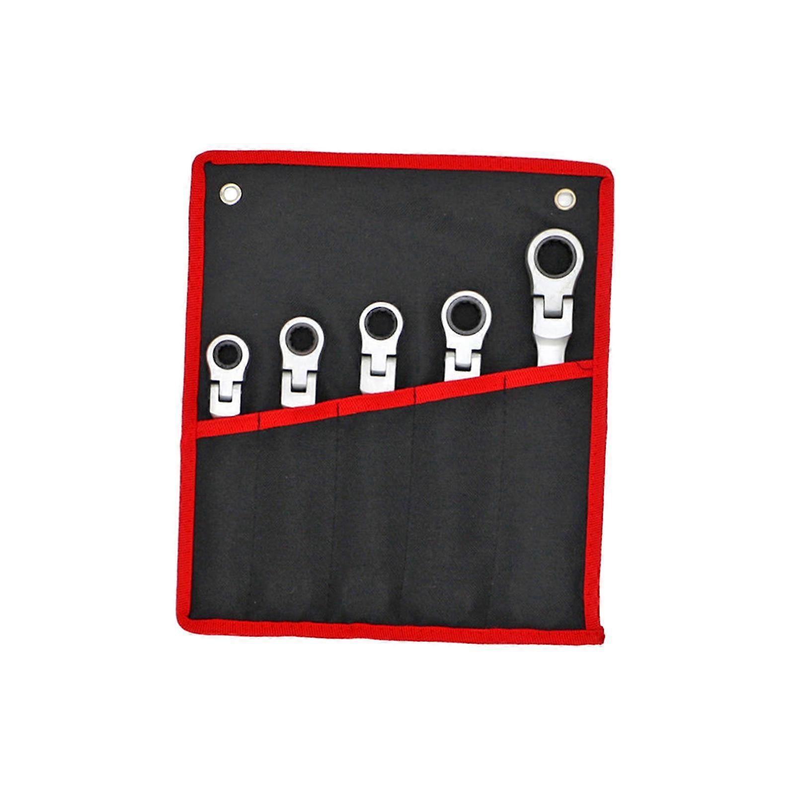 Combination Ratchet Wrench Set Flexible Head Spanner Gear with Rolling Pouch