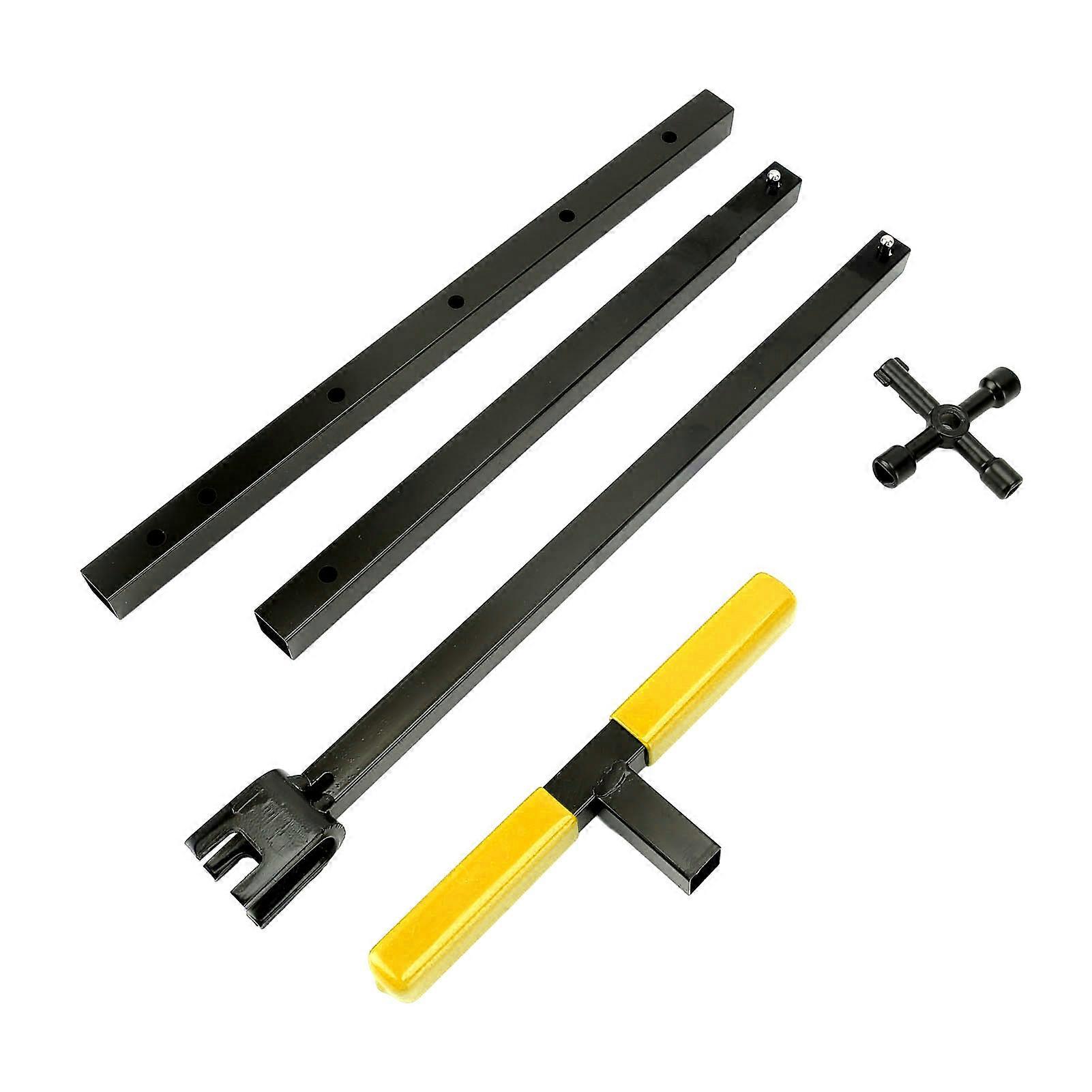 Foldable Water Meter Wrench with T-Handle, Steel Multi-Tool for Shutting Off Water and Repairing, Yellow