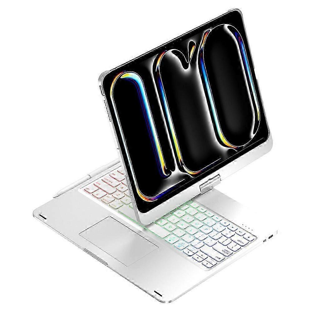 For iPad Pro 13 (2024) Trackpad Backlight Keyboard with Tablet Case