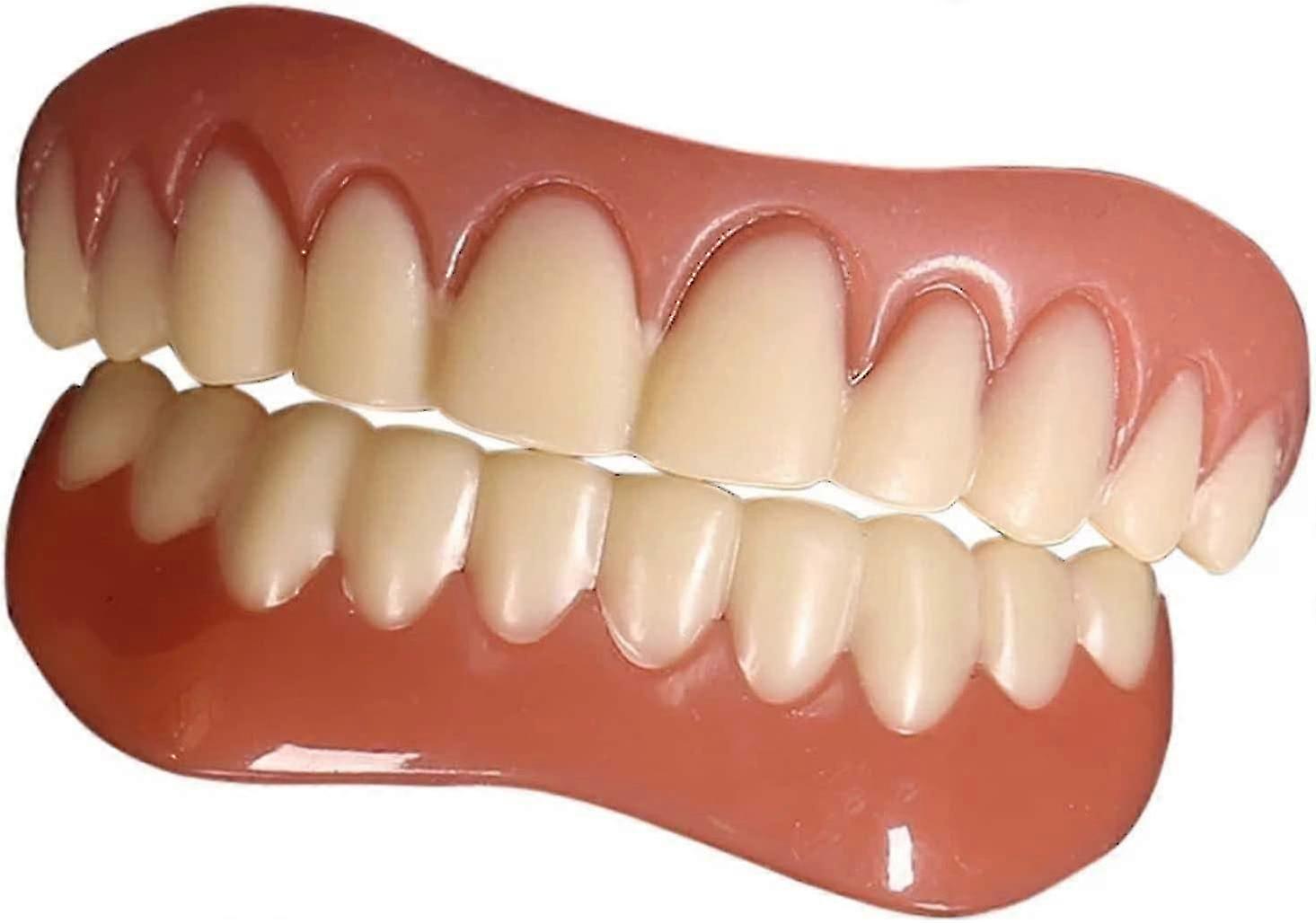 ナチュラルカラー上入れ歯と下入れ歯(女性用および男性用) - 化粧品Y用ベニア一式